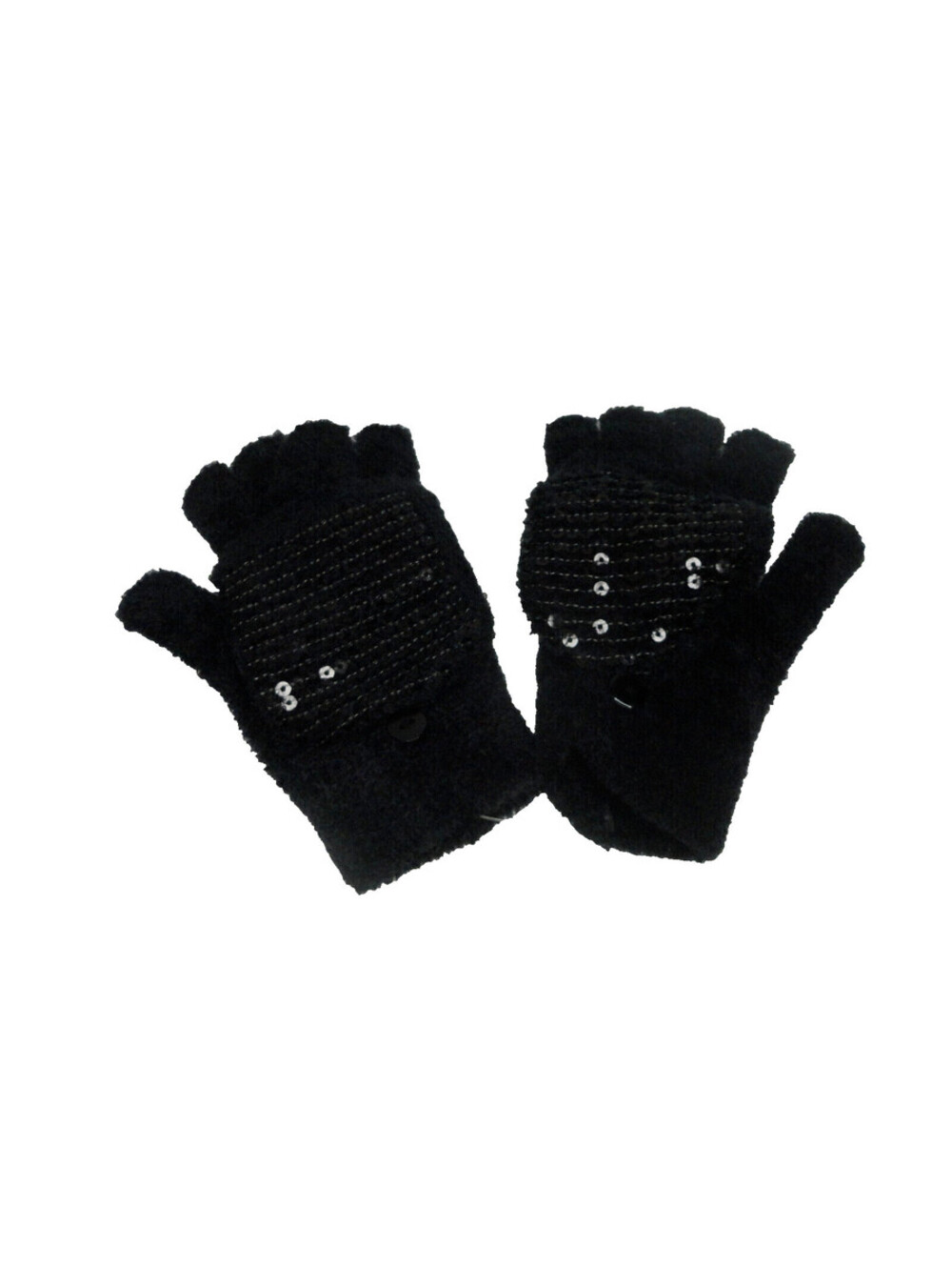 Steve Madden Womens Mittens Convertible Fingerless Sequin Navy One Size **READ**
